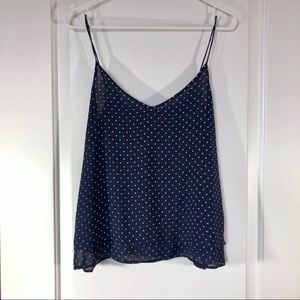 H&M Blue Polka Dots Cami Top V-Neck Thin Straps